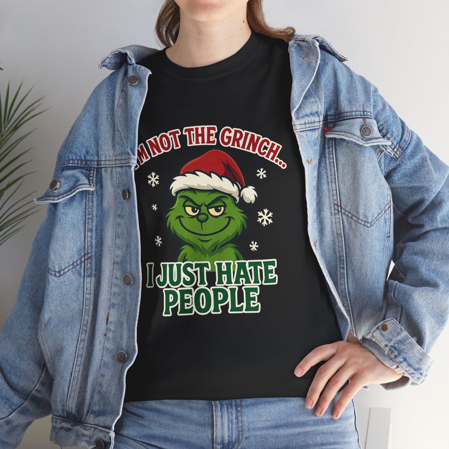 Grinch 'I Just Hate People' Tee — Funny Anti-Christmas Graphic T-Shirt