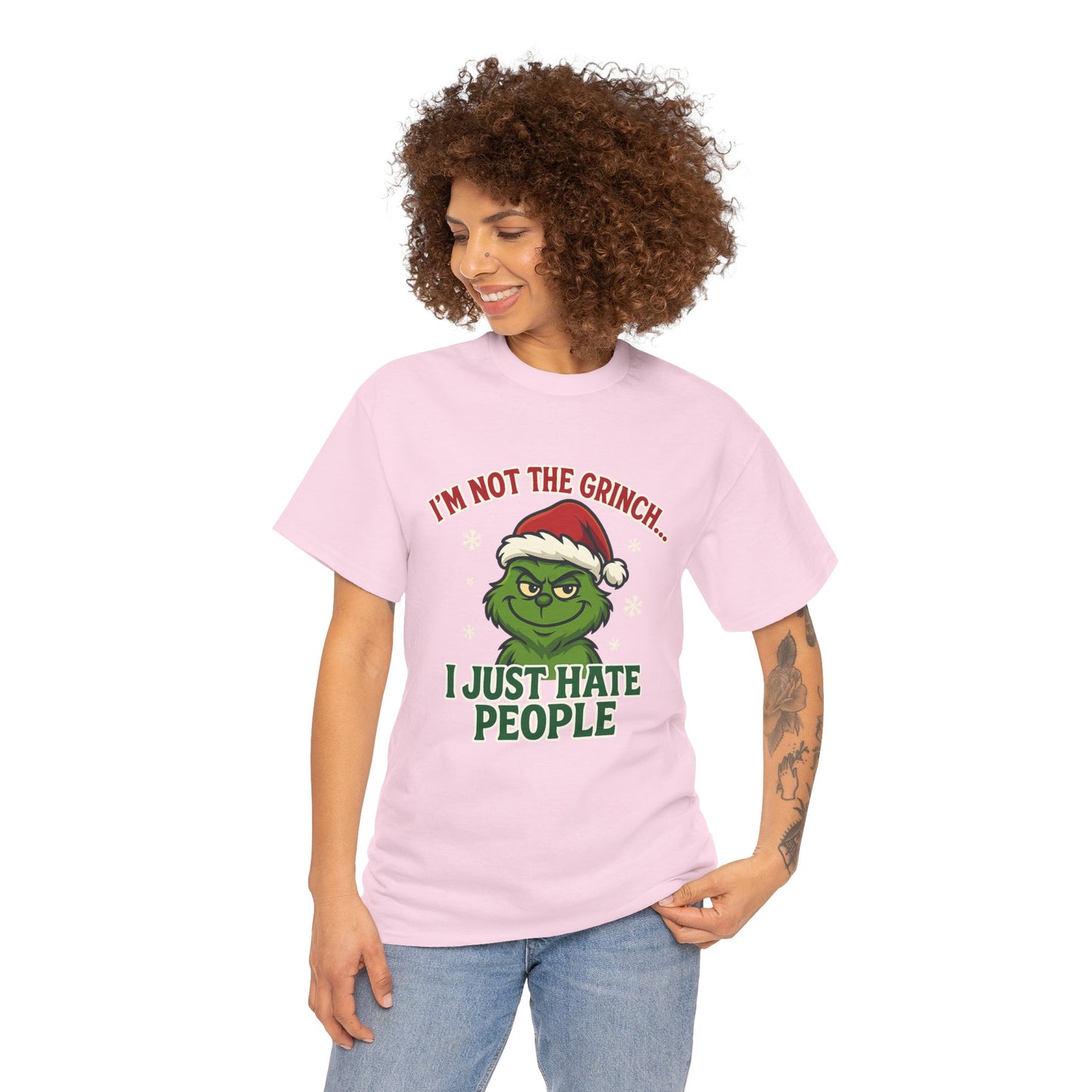 Grinch 'I Just Hate People' Tee — Funny Anti-Christmas Graphic T-Shirt