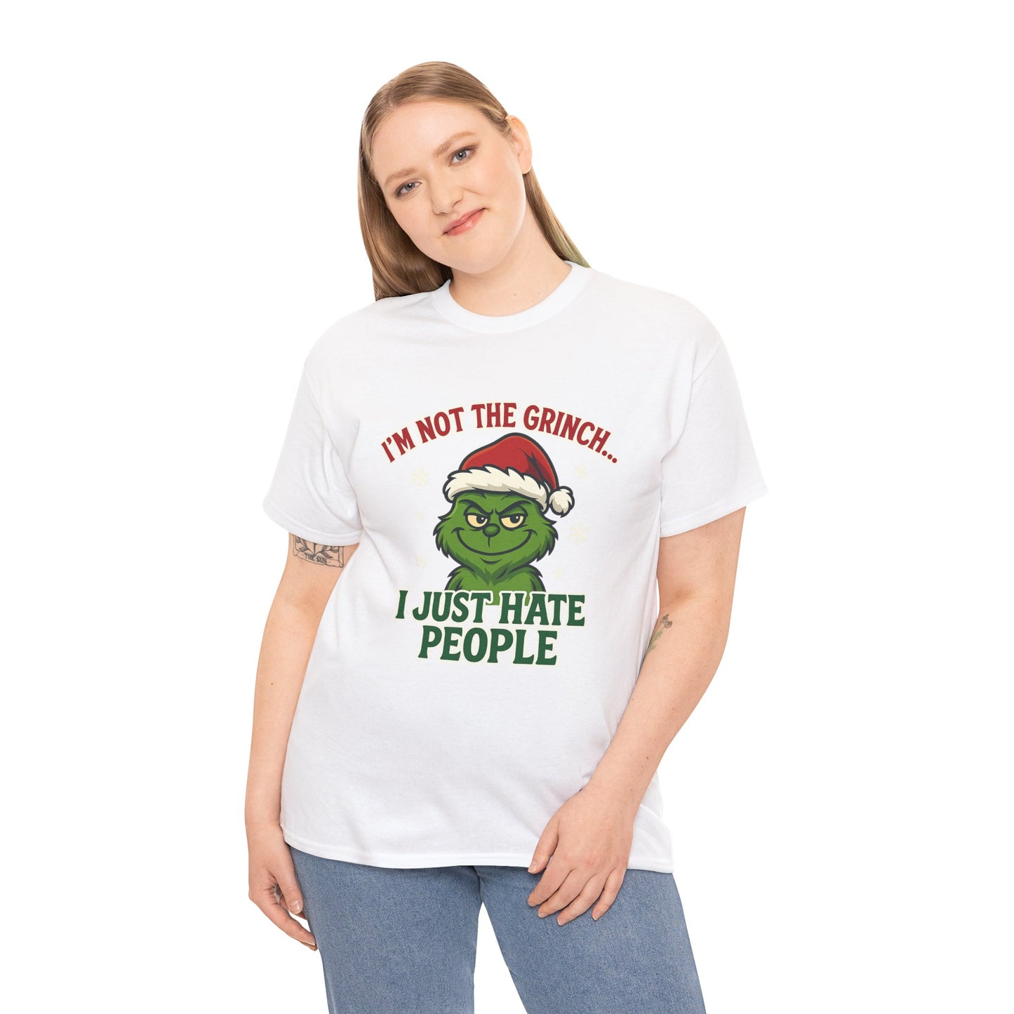 Grinch 'I Just Hate People' Tee — Funny Anti-Christmas Graphic T-Shirt