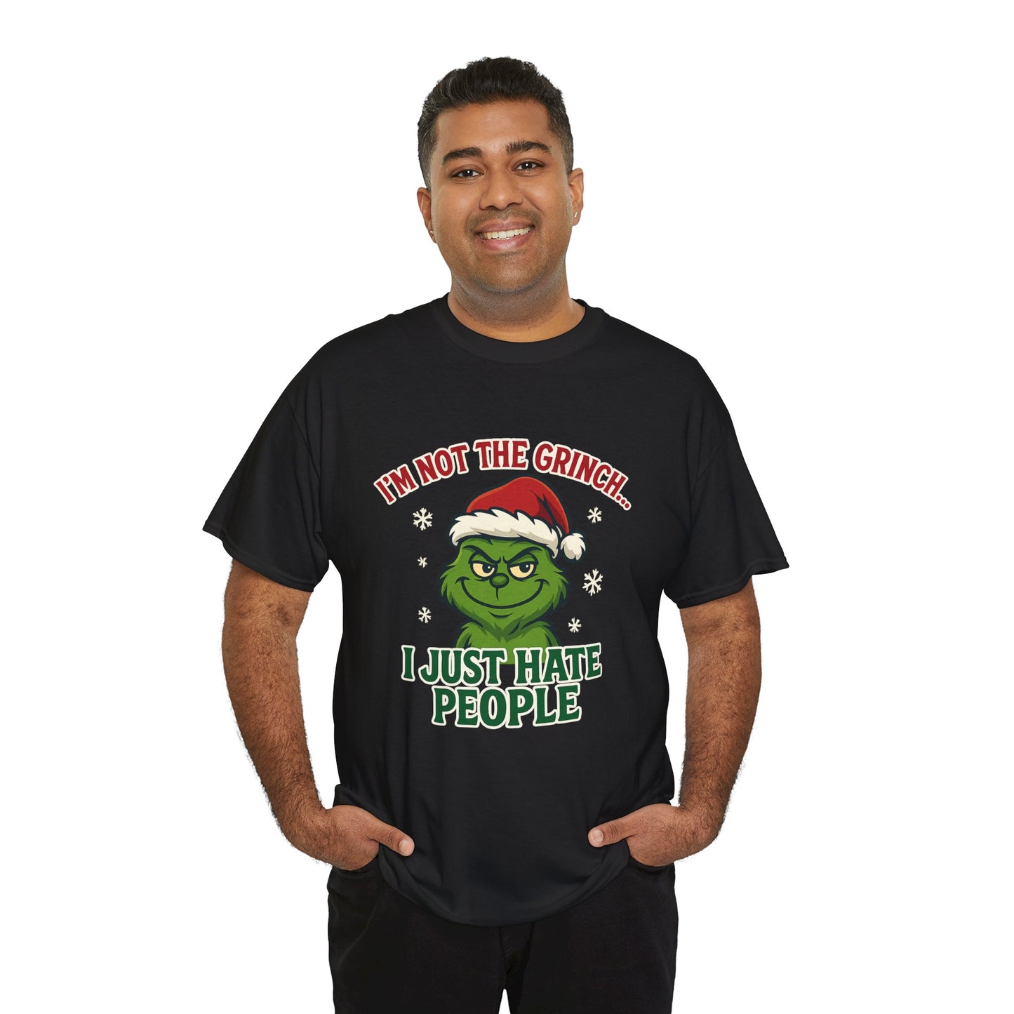 Grinch 'I Just Hate People' Tee — Funny Anti-Christmas Graphic T-Shirt