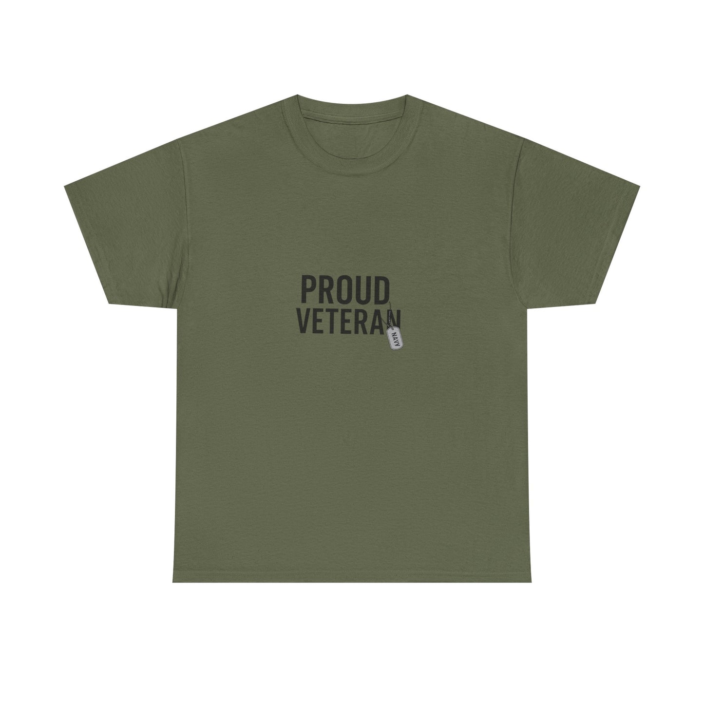 Proud Veteran Navy Unisex Heavy Cotton Tee