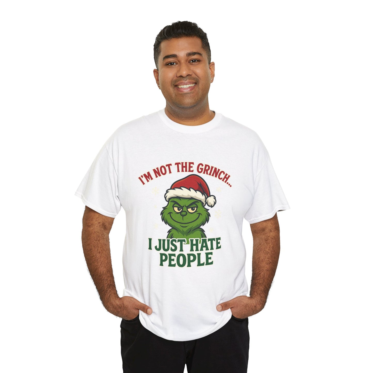 Grinch 'I Just Hate People' Tee — Funny Anti-Christmas Graphic T-Shirt