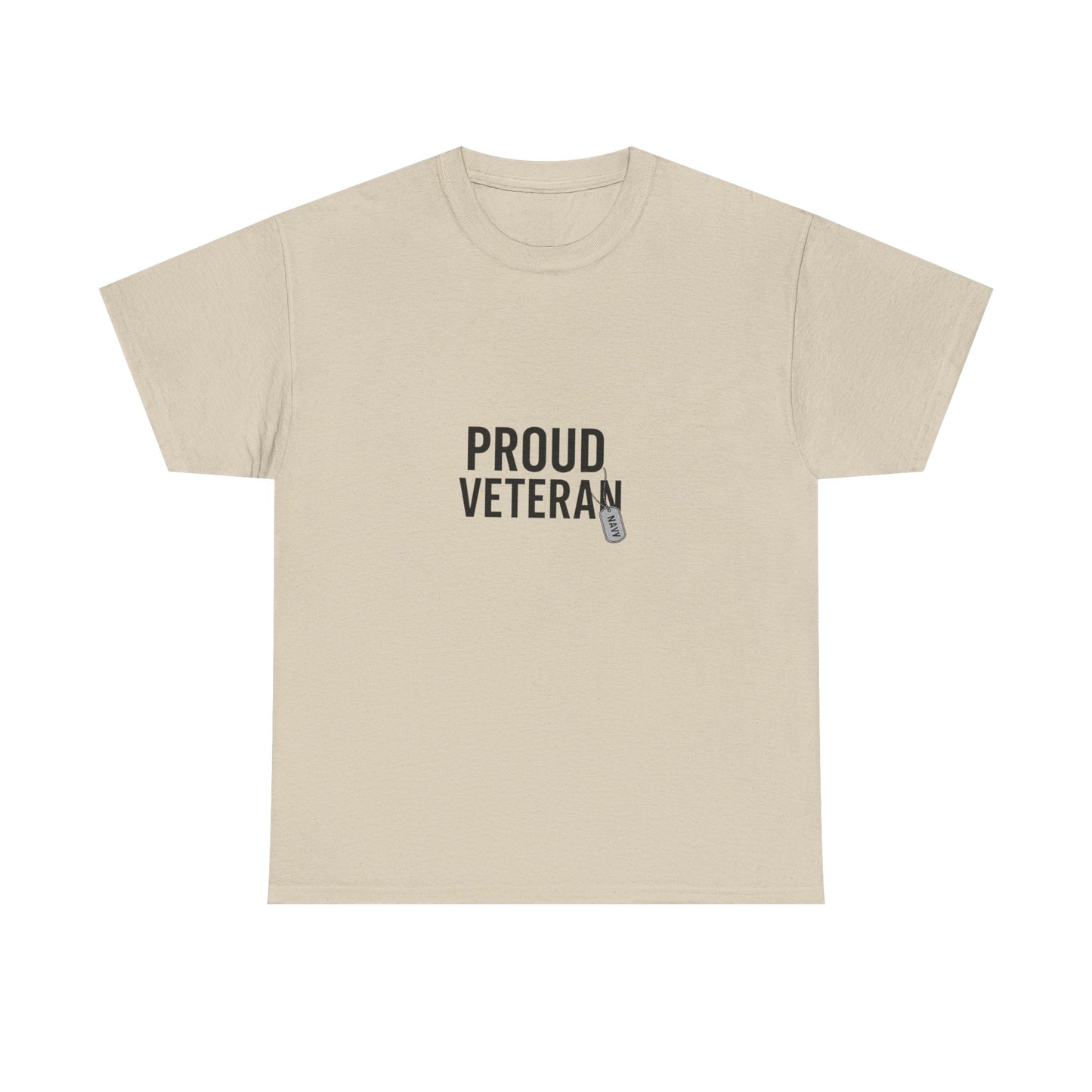 Proud Veteran Navy Unisex Heavy Cotton Tee