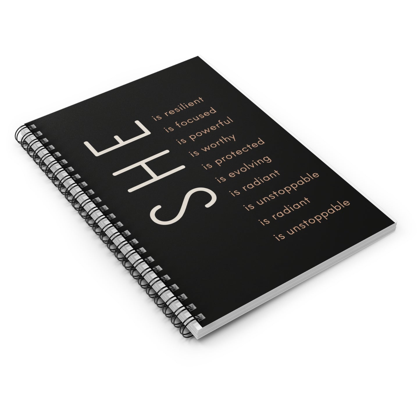She Inspirational Spiral Notebook — Empowering Affirmations Ruled Journal