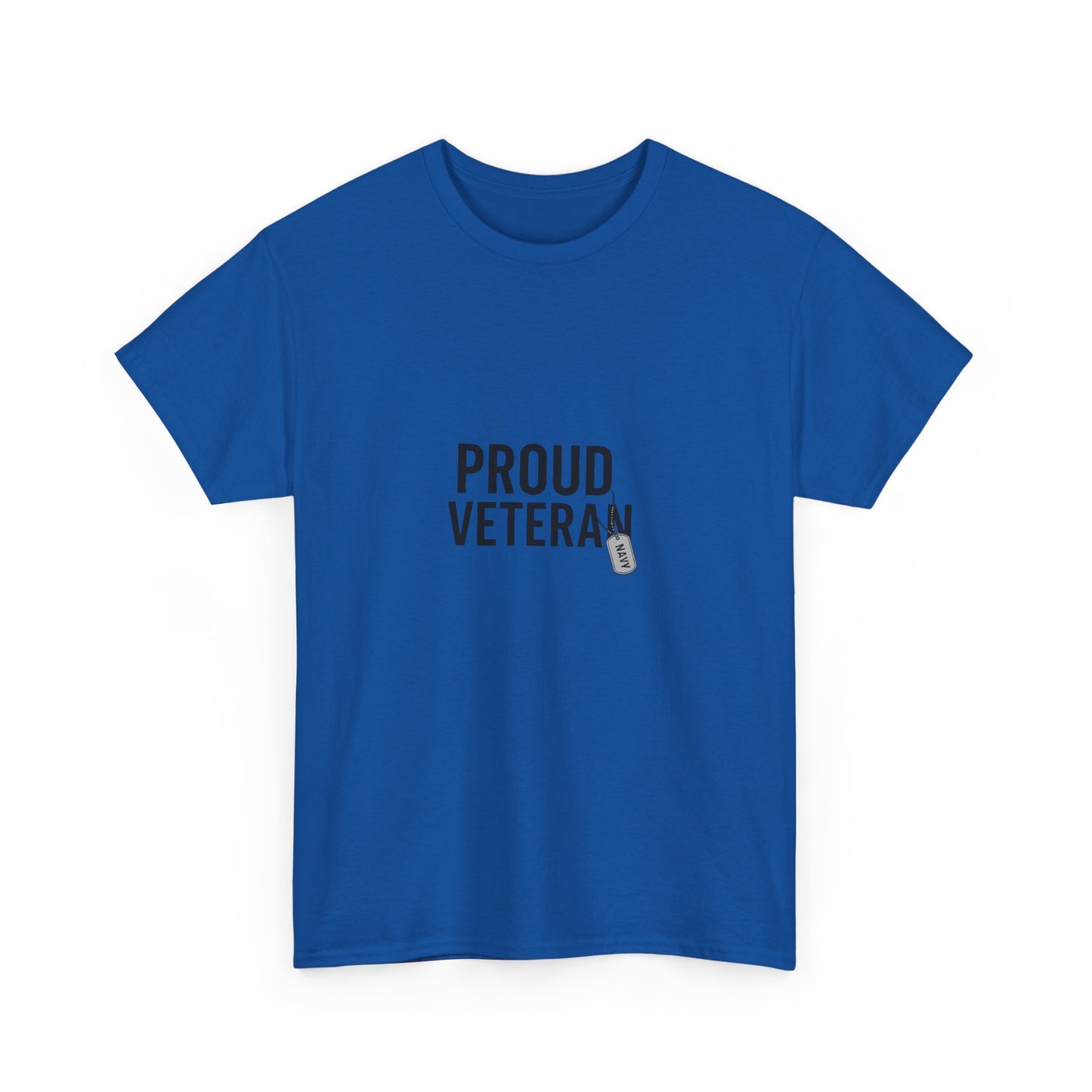 Proud Veteran Navy Unisex Heavy Cotton Tee