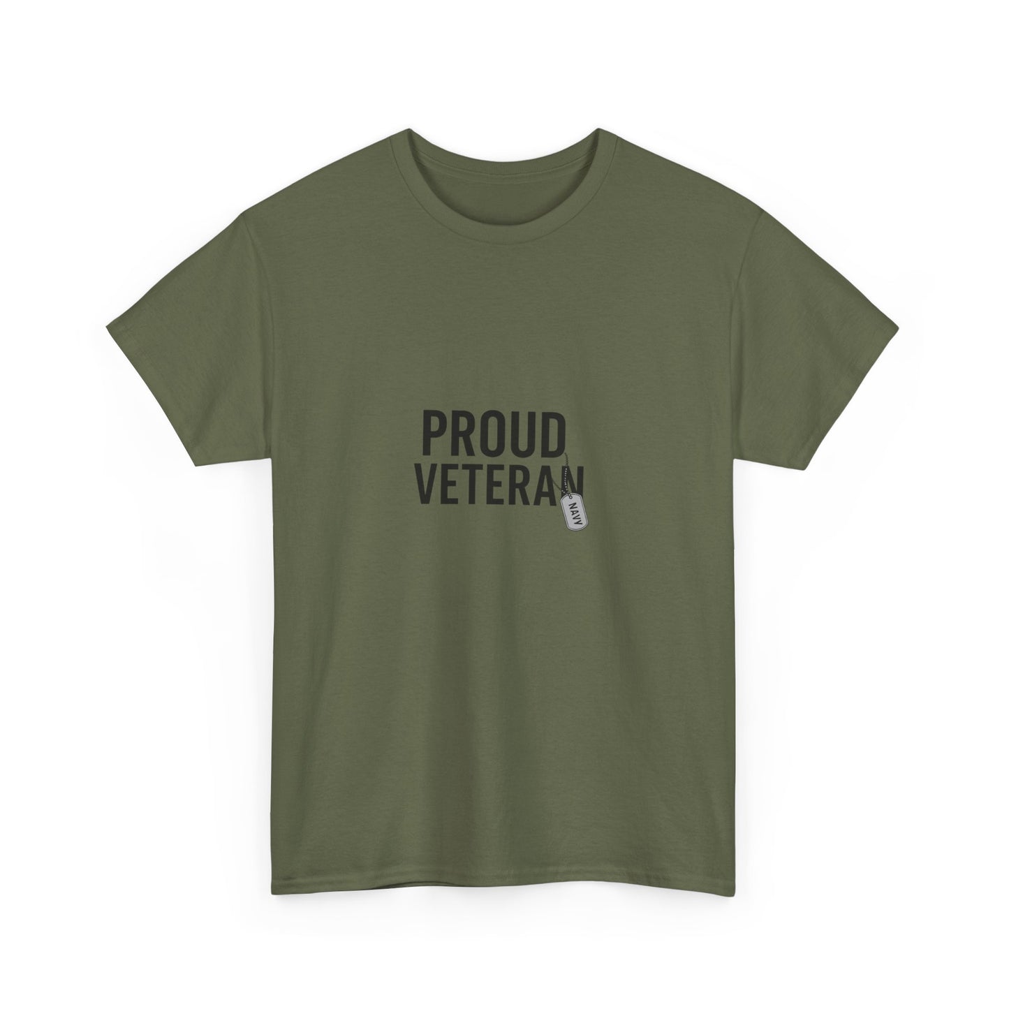 Proud Veteran Navy Unisex Heavy Cotton Tee