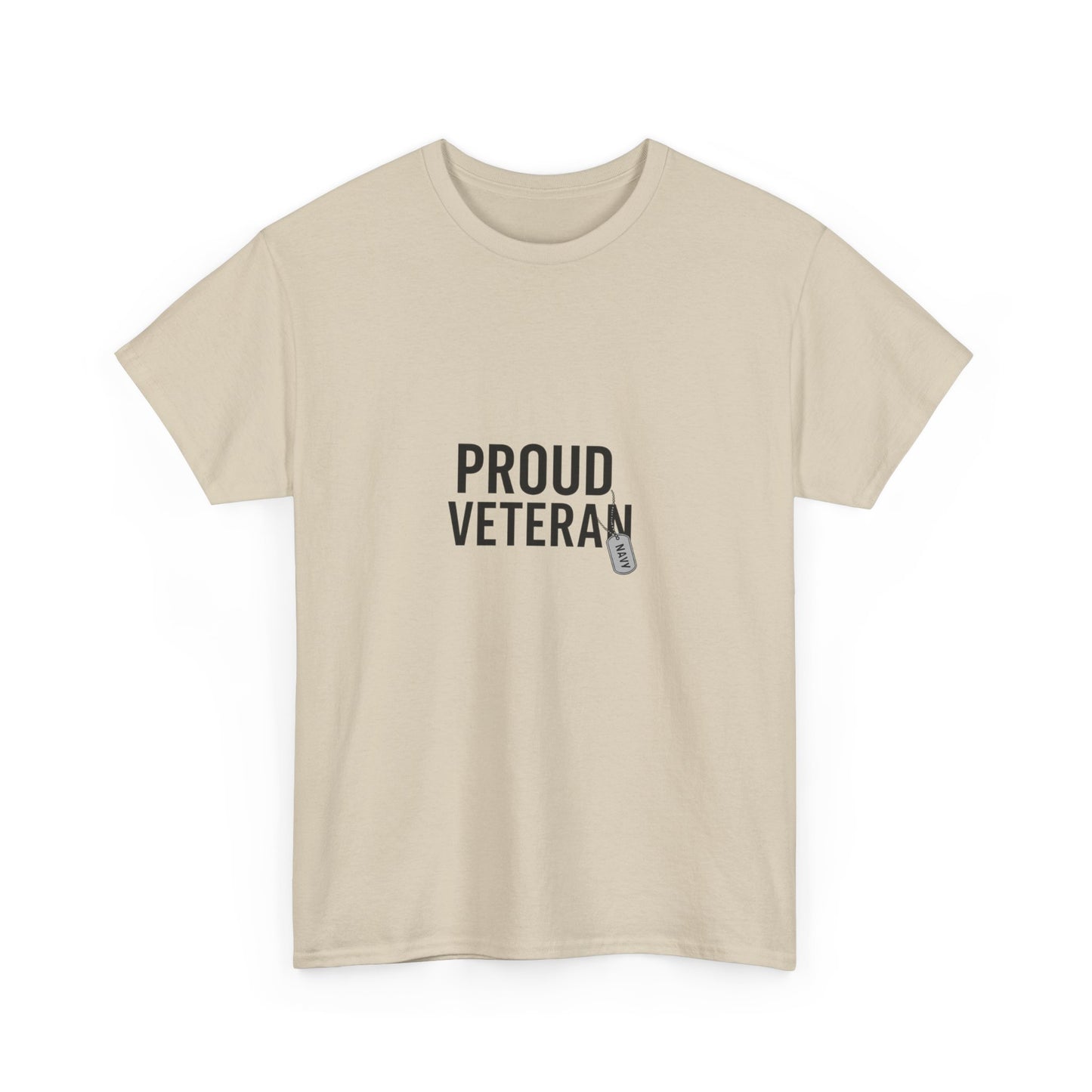 Proud Veteran Navy Unisex Heavy Cotton Tee