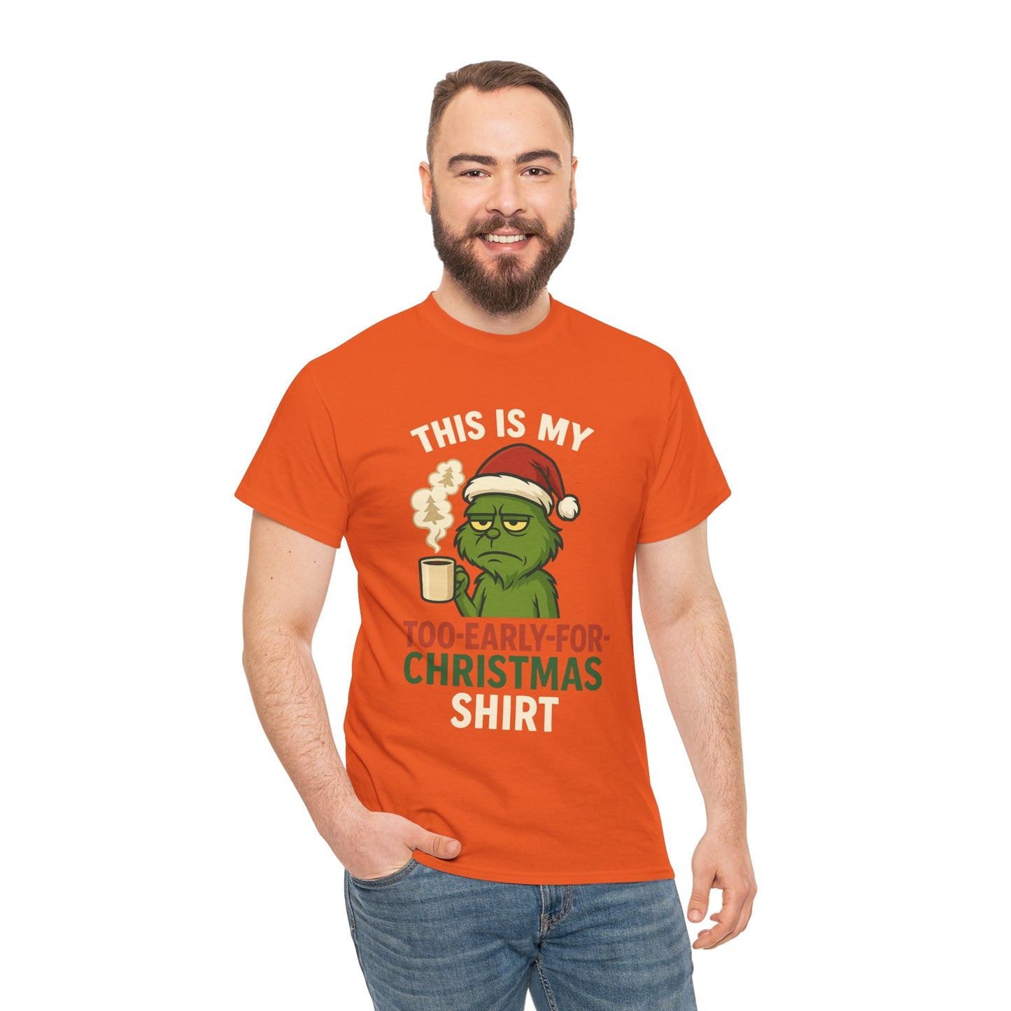 Grumpy Santa Coffee Tee – "Too Early for Christmas" Holiday T-Shirt