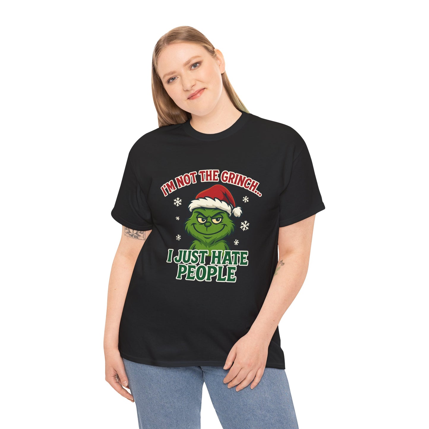Grinch 'I Just Hate People' Tee — Funny Anti-Christmas Graphic T-Shirt