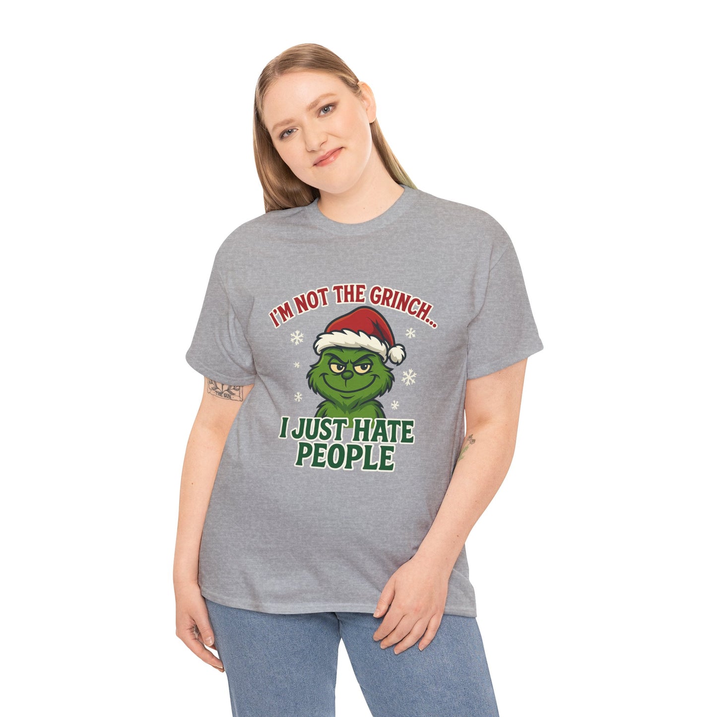 Grinch 'I Just Hate People' Tee — Funny Anti-Christmas Graphic T-Shirt