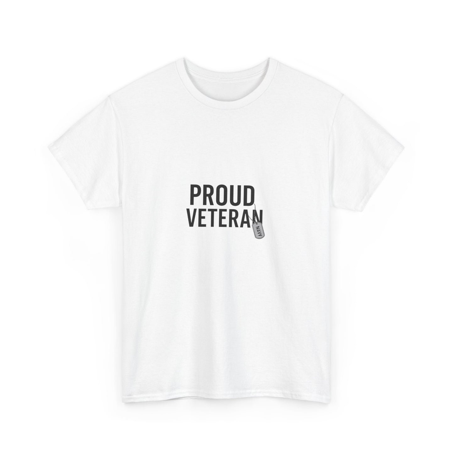 Proud Veteran Navy Unisex Heavy Cotton Tee
