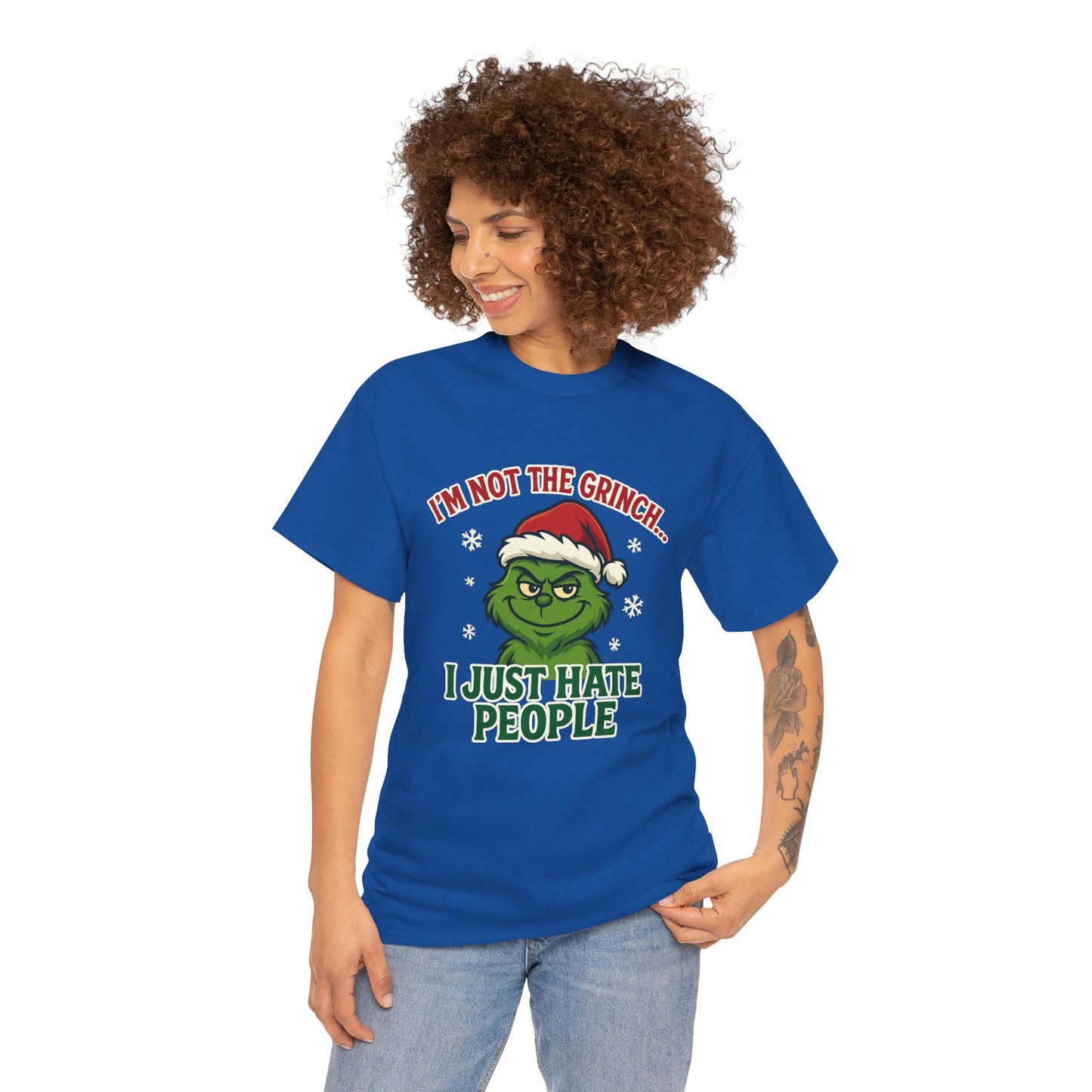 Grinch 'I Just Hate People' Tee — Funny Anti-Christmas Graphic T-Shirt