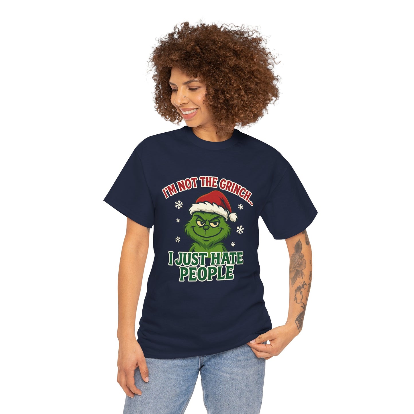 Grinch 'I Just Hate People' Tee — Funny Anti-Christmas Graphic T-Shirt