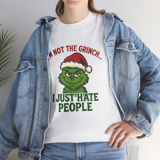 Grinch 'I Just Hate People' Tee — Funny Anti-Christmas Graphic T-Shirt