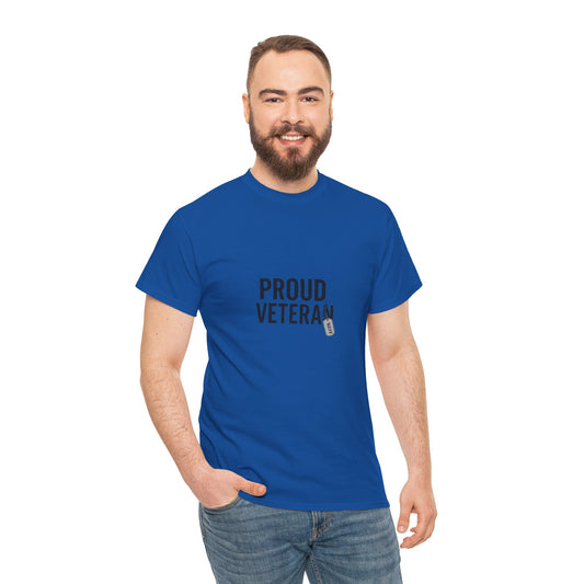 Proud Veteran Navy Unisex Heavy Cotton Tee