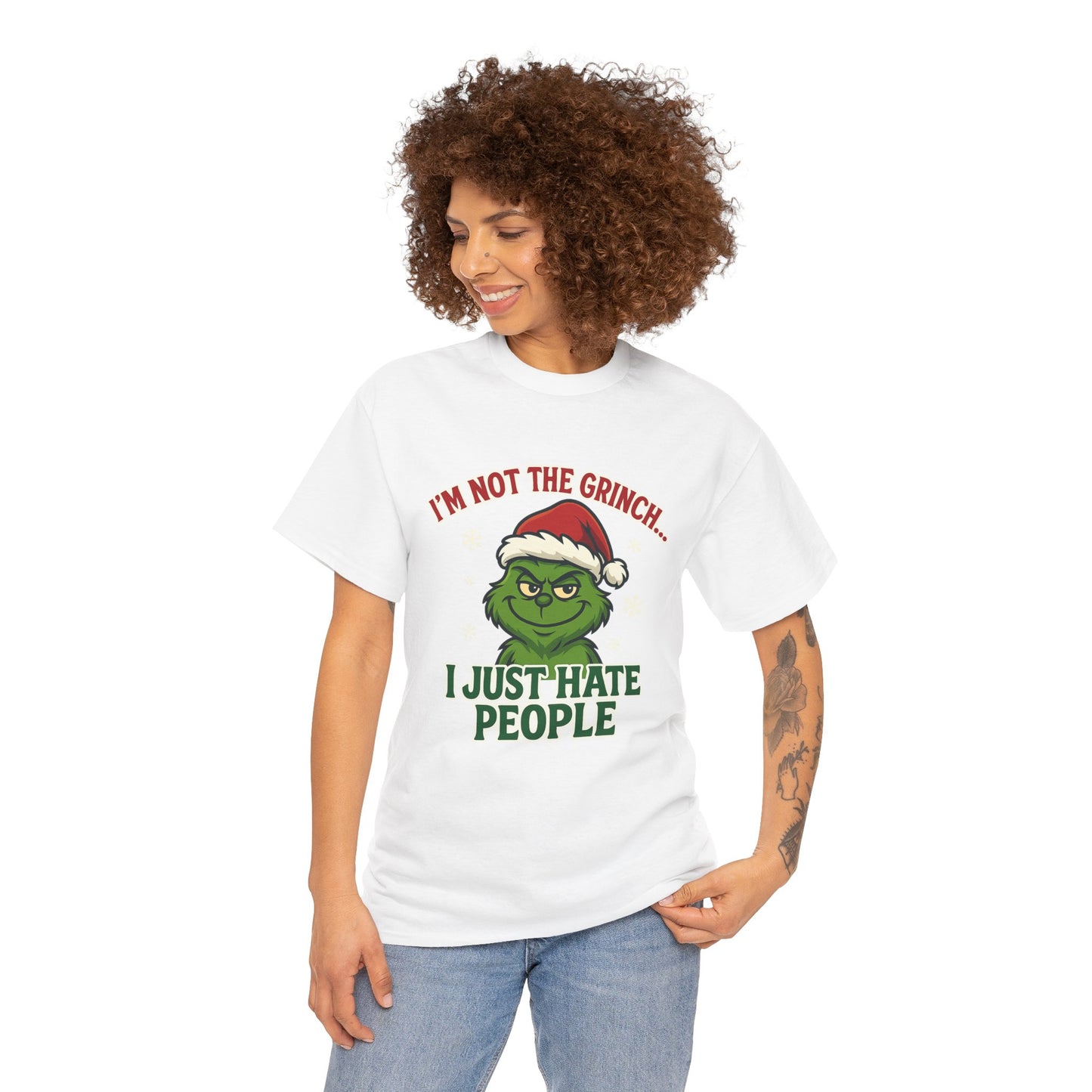 Grinch 'I Just Hate People' Tee — Funny Anti-Christmas Graphic T-Shirt